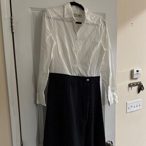 Taylor Women's White Blouse and Black Pinstripe Skirt Set